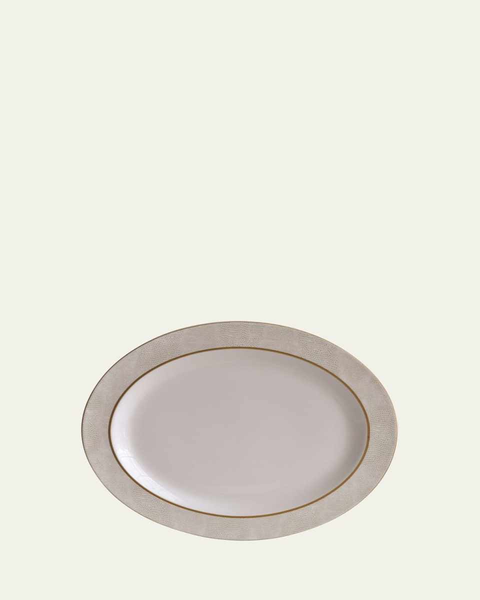 Sauvage White Oval Platter, 15"